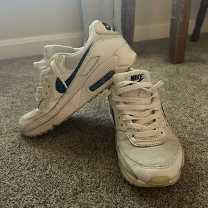 Nike Air Max 90 White & Black Sneakers | Size 8 | Worn-In Condition